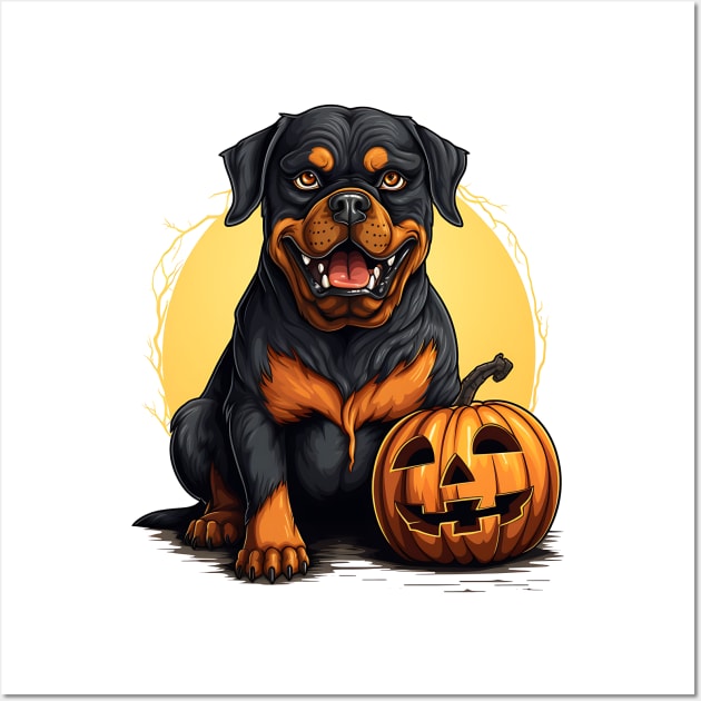 Halloween Rottweiler Dog #4 Wall Art by Chromatic Fusion Studio